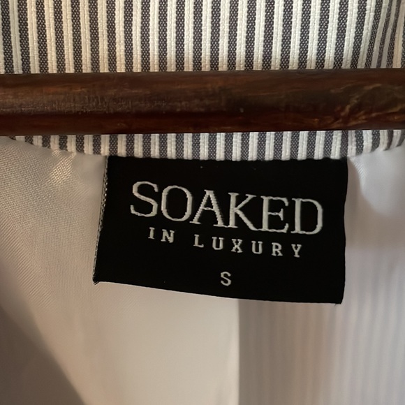 Blue and white pinstripe blazer SOAKED IN LUXURY - Picture 3 of 6